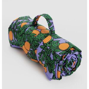 Baggu Puffy Picnic Blanket Orange Tree Periwinkle